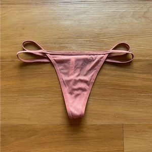 VS Pink Mesh Rhinestone Thong